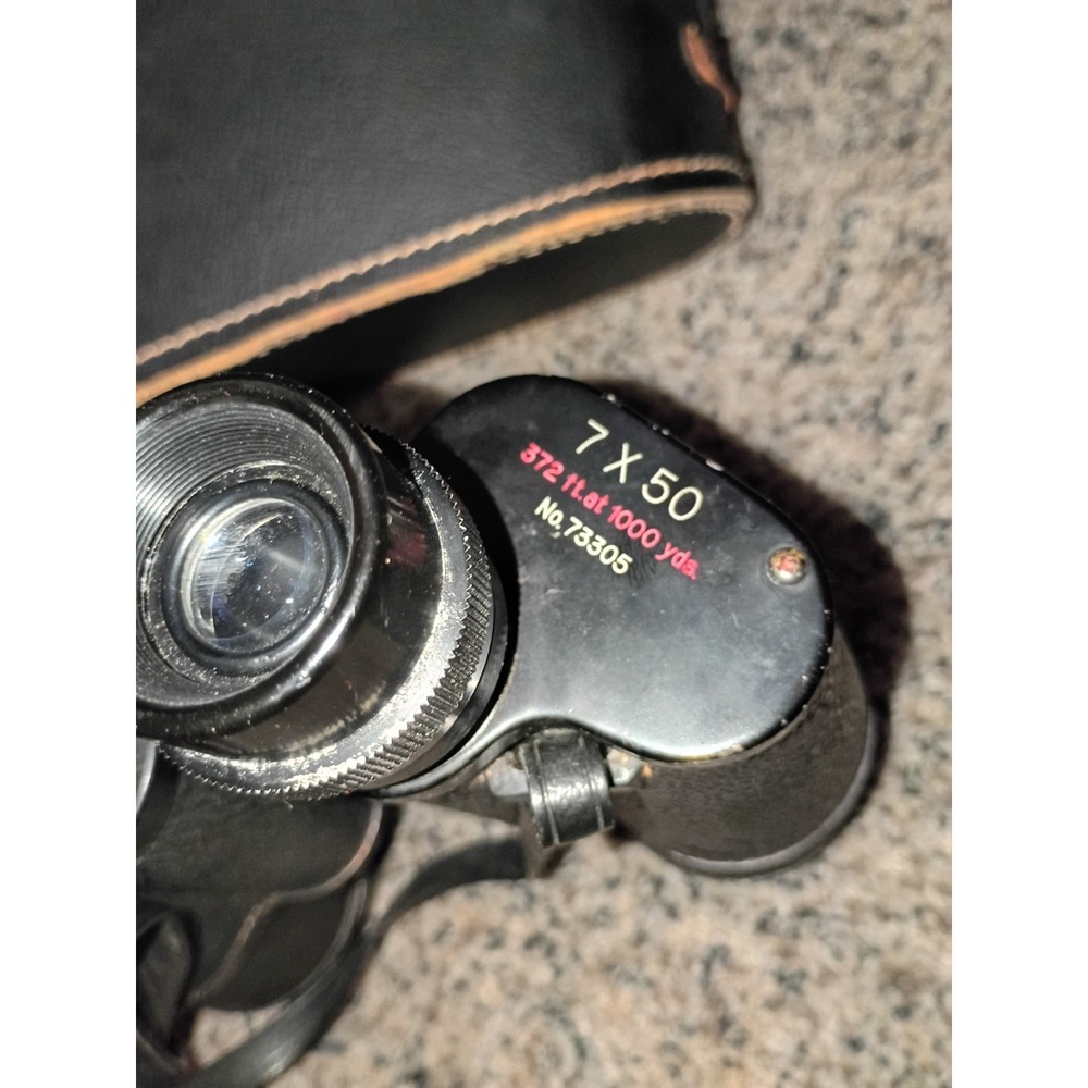 Vintage Gold Crest Coated Binoculars With Hard case Red Lining  7x50 - Picture 4 of 15